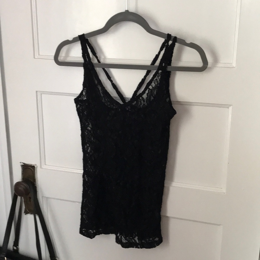 Emma & Sam Black Lace Tank Top
